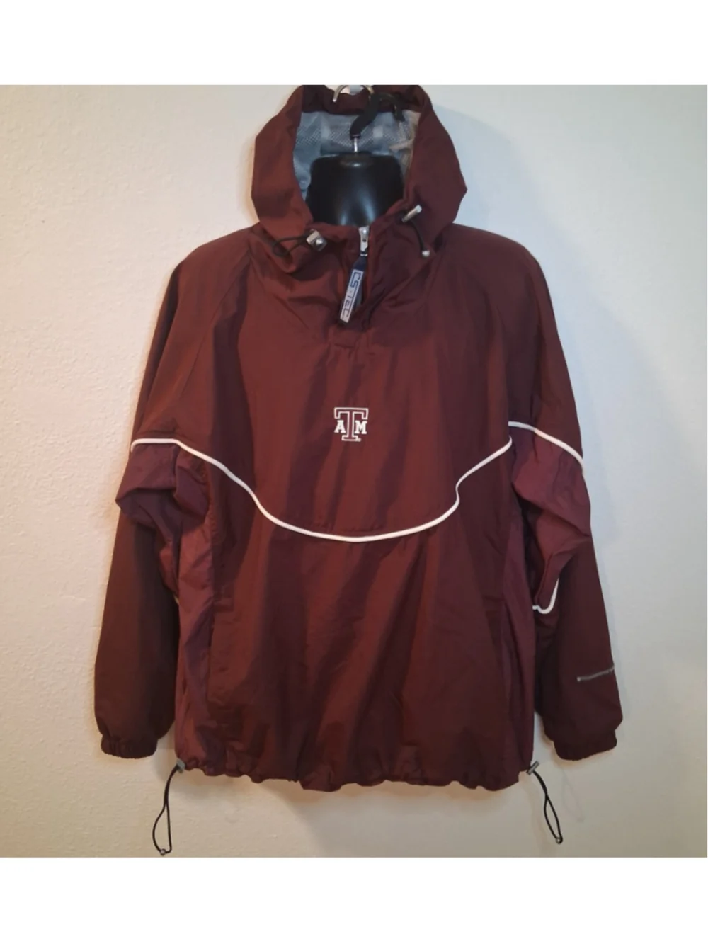 Vintage Texas A&M Aggies Men's Large 1/4 Zip Windbreaker NCAA Jacket Crable
